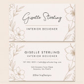 Minimalist Botanical Interior Decorator Visitenkarte