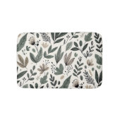 Minimalist Botanical Leaf and Bud Design Badematte (Vorderseite)