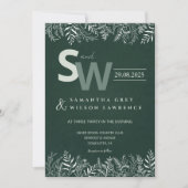 Minimalist Botanical Leafy Wedding Invitation Einladung (Vorderseite)