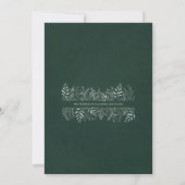 Minimalist Botanical Leafy Wedding Invitation Einladung (Rückseite)