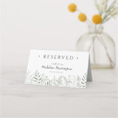 Minimalist Botanical Leafy Wedding Place Card Platzkarte (Rückseite)