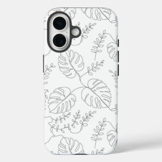  Minimalist Botanical Line Art Leaves Case (Rückseite)