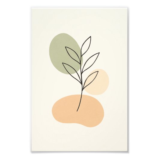 Minimalist Botanical Line Art Poster (Vorne)