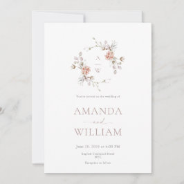 Minimalist Botanical Monogram Invitation Einladung