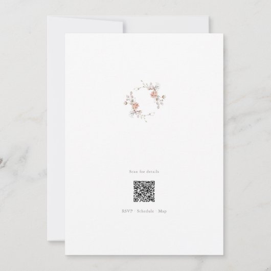 Minimalist Botanical Monogram Invitation Einladung (Rückseite)
