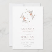 Minimalist Botanical Monogram Invitation Einladung (Vorderseite)