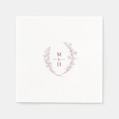 Minimalist Botanical Monogram Wedding Party Serviette (Vorderseite)