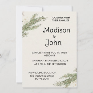 Minimalist Botanical Personalized Wedding Einladung