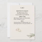 Minimalist Botanical Personalized Wedding Einladung (Rückseite)