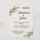 Minimalist Botanical Personalized Wedding Einladung (Vorne/Hinten)