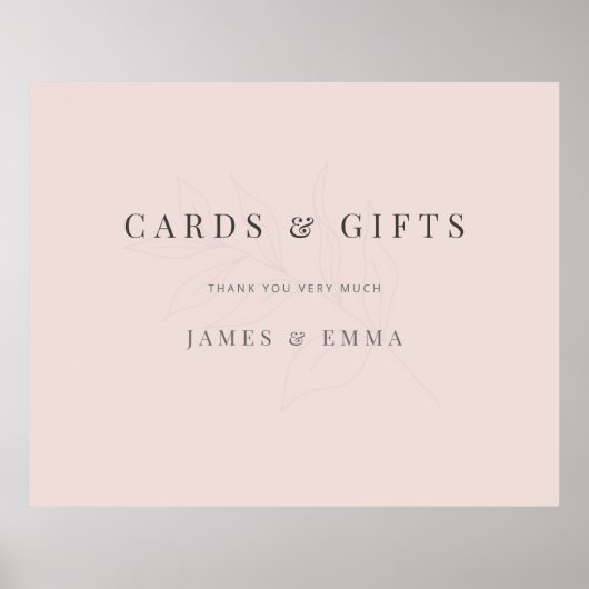 Minimalist Botanical Sign Warm Blush Poster (Vorne)