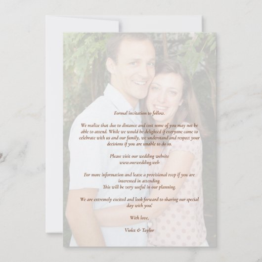 Minimalist Botanical Sunflowers Bouquet Wedding Save The Date (Rückseite)