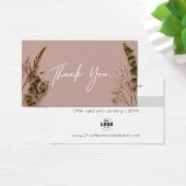 Minimalist Botanical Thank You Discount Card (Schreibtisch)