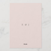 Minimalist Botanical |Warm Blush Einladung (Rückseite)