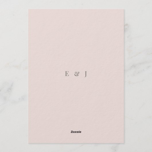 Minimalist Botanical |Warm Blush Einladung (Rückseite)