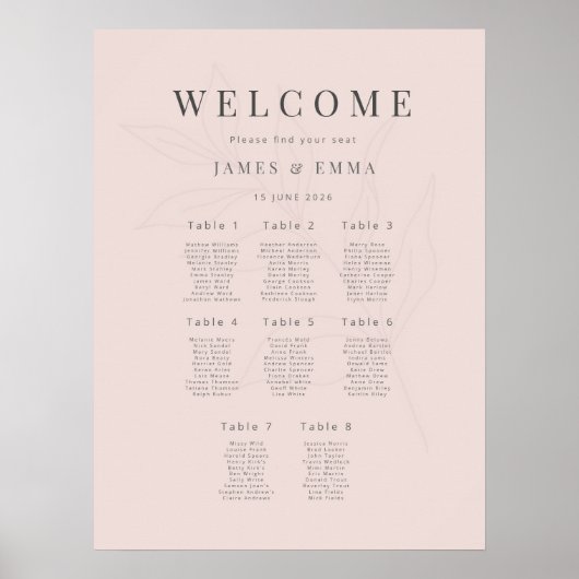 Minimalist Botanical Wedding (8) Warm Blush Poster (Vorne)