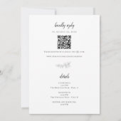 Minimalist Botanical Wedding Elegant QR Code Einladung (Rückseite)