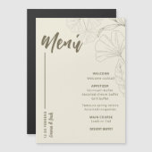 Minimalist Botanical Wedding Menu Card Magneteinladung (Vorne/Hinten)