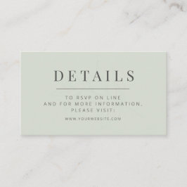 Minimalist Botanical Wedding Pale Sage Begleitkarte