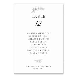 Minimalist Botanical Wedding Seating Chart Budget Tischnummer
