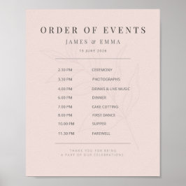 Minimalist Botanical Wedding Sign | Warm Blush Poster