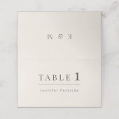 Minimalist Botanical Wedding | Soft Beige Platzkarte (Außenseite Aufgefaltet)