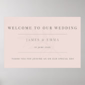 Minimalist Botanical Wedding Warm Blush Poster (Vorne)