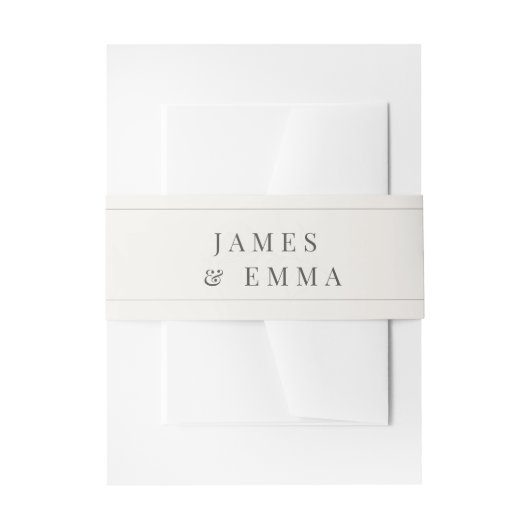 Minimalist Botanical Wedding | Warm White Einladungsbanderole (Vorderseite Beispiel)