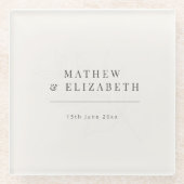 Minimalist botanical Wedding | Warm White Glasuntersetzer (Vorderseite)