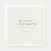 Minimalist botanical Wedding  | Warm White Serviette (Vorderseite)
