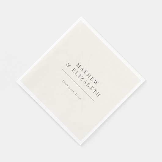 Minimalist botanical Wedding  | Warm White Serviette (Ecke)