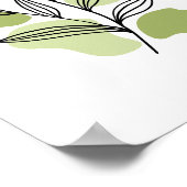 Minimalist Botanical Wildflowers Line Art  Poster (Ecke)