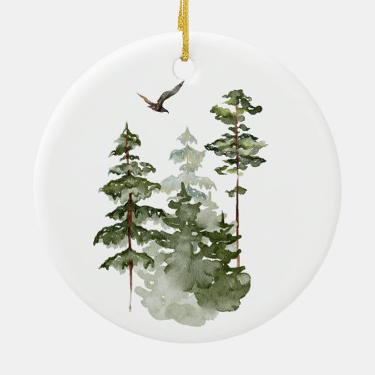 Minimalist Bow and Tree We're Expecting Parents Keramik Ornament (Hinten)