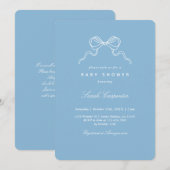 Minimalist Bow Baby Shower Boy Einladung (Vorne/Hinten)