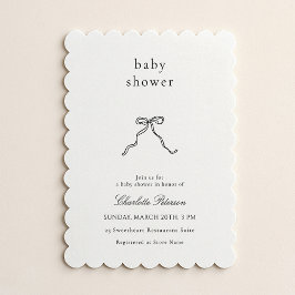 Minimalist Bow Baby Shower Invitation Einladung