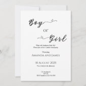 Minimalist Boy or Girl Gender Reveal Einladung (Vorderseite)