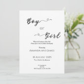 Minimalist Boy or Girl Gender Reveal Einladung (Stehend Vorderseite)