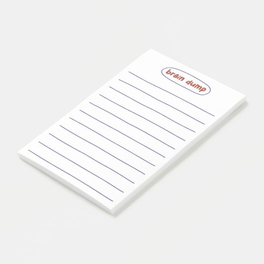 Minimalist brain dump and notes post-it klebezettel (angewinkelt)