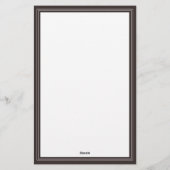 Minimalist braunes Monogramm Briefpapier (Rückseite)