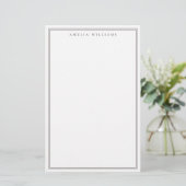 Minimalist braunes Monogramm mit zwei Rahmen Briefpapier (Stehend Vorderseite)