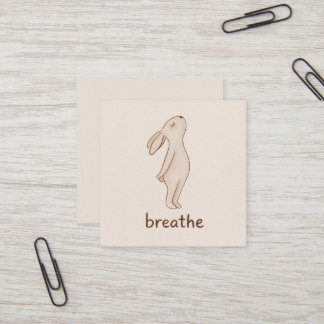 Minimalist “Breathe” Bunny Business Card Quadratische Visitenkarte