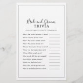 Minimalist Bride and Groom Trivia Game Flyer (Vorne)