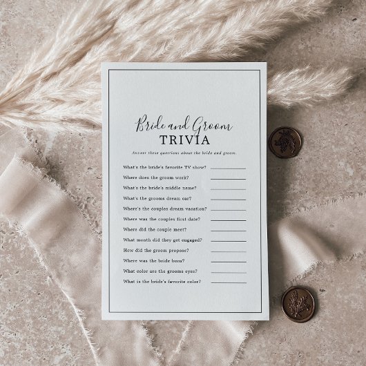 Minimalist Bride and Groom Trivia Game Flyer