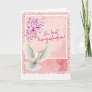 Minimalist Bride and Groom Wedding Card - Floral D Karte