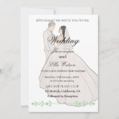 Minimalist Bride and Groom Wedding Illustration Einladung (Vorderseite)