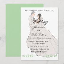 Minimalist Bride and Groom Wedding Illustration