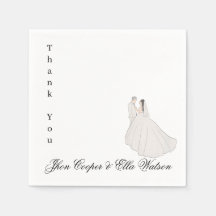 Minimalist Bride and Groom Wedding Illustration