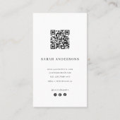 Minimalist Brow Artist Business Card with QR Code  Visitenkarte (Rückseite)