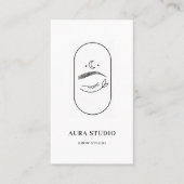 Minimalist Brow Artist Business Card with QR Code  Visitenkarte (Vorderseite)