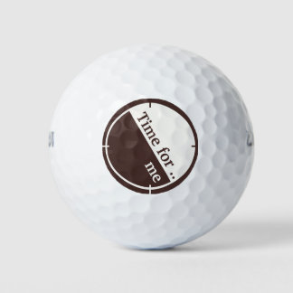 Minimalist Brown and White, 60°, Text Golfball